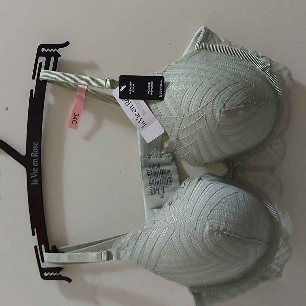 NEW La Vie en Rose 34C Green Bra
